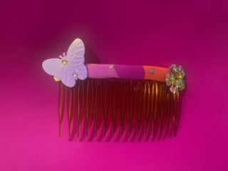 Original Festival Wear Style Plastic Hair Clip Comb - Hot Pink Orange Purple Pretty